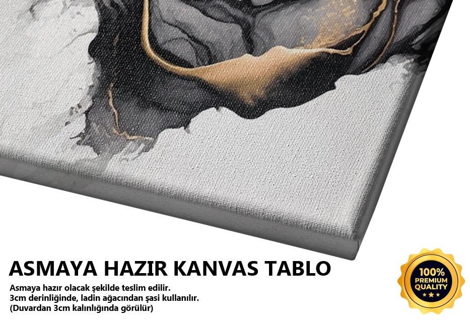 Siyah Beyaz Altın Mermer Dokusu