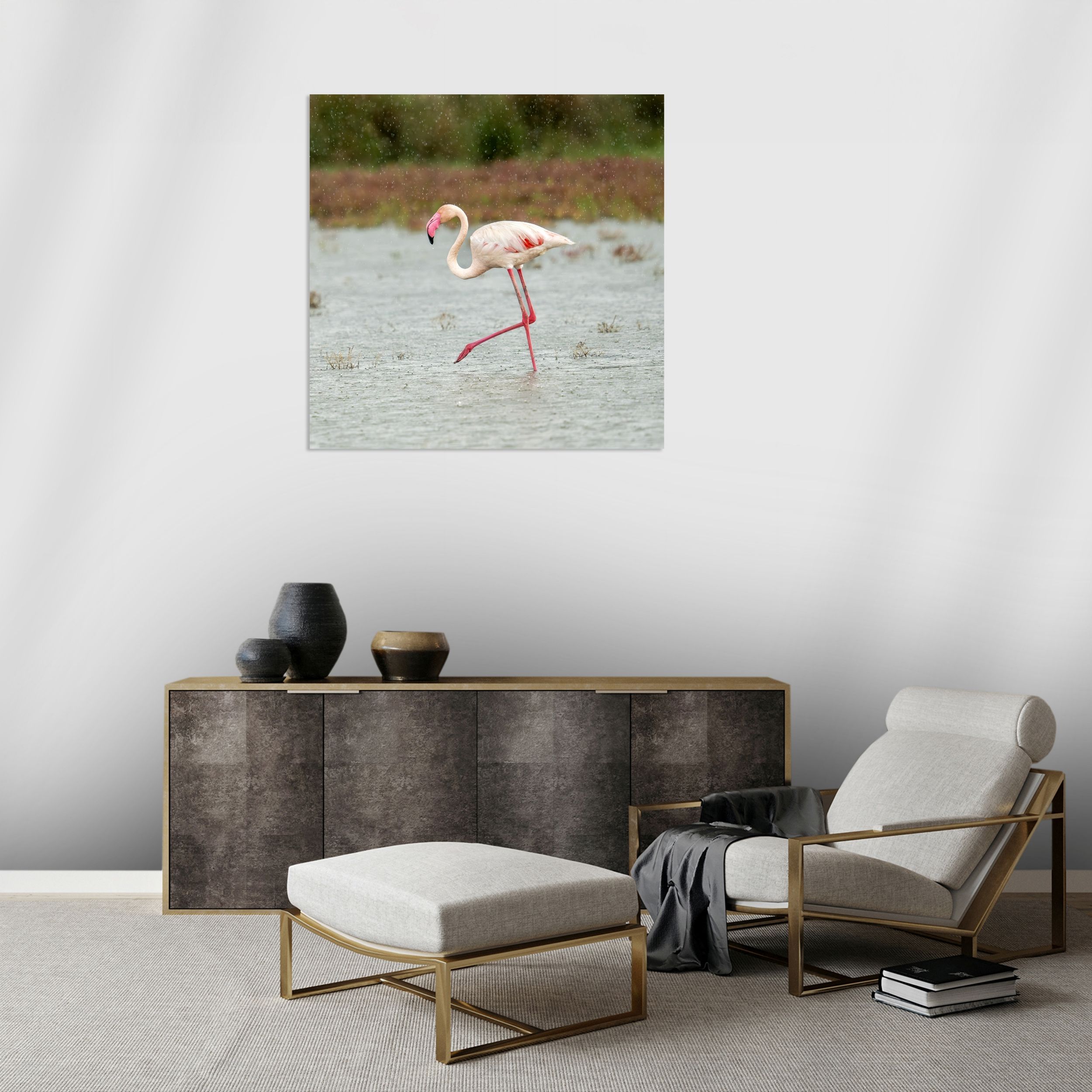 Yağmurda Flamingo