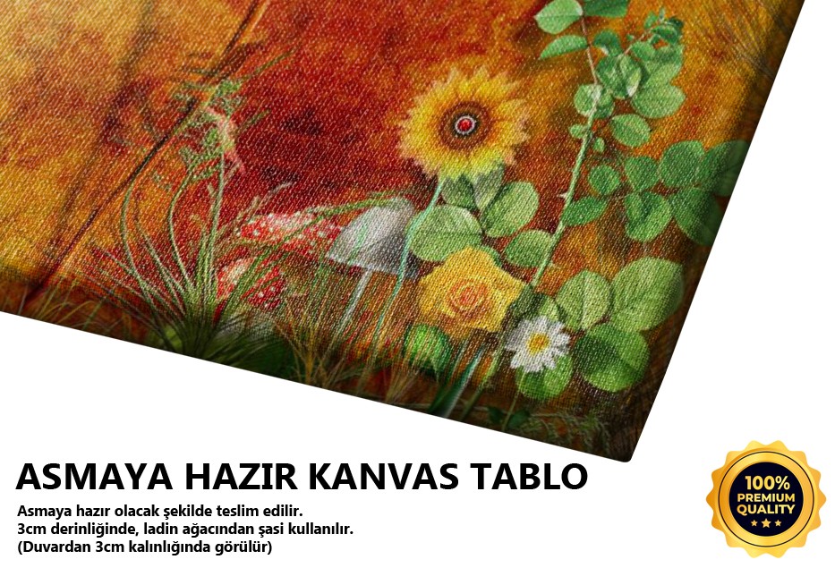 Sonbaharda Kırmızı Gül Tablo