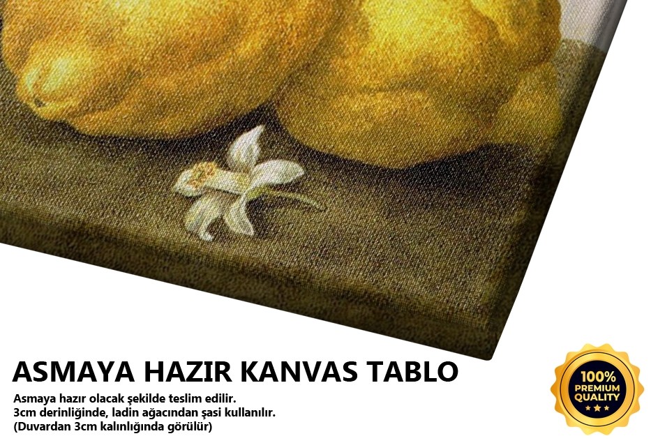 Limon Ve Beyaz Çiçek Tablo