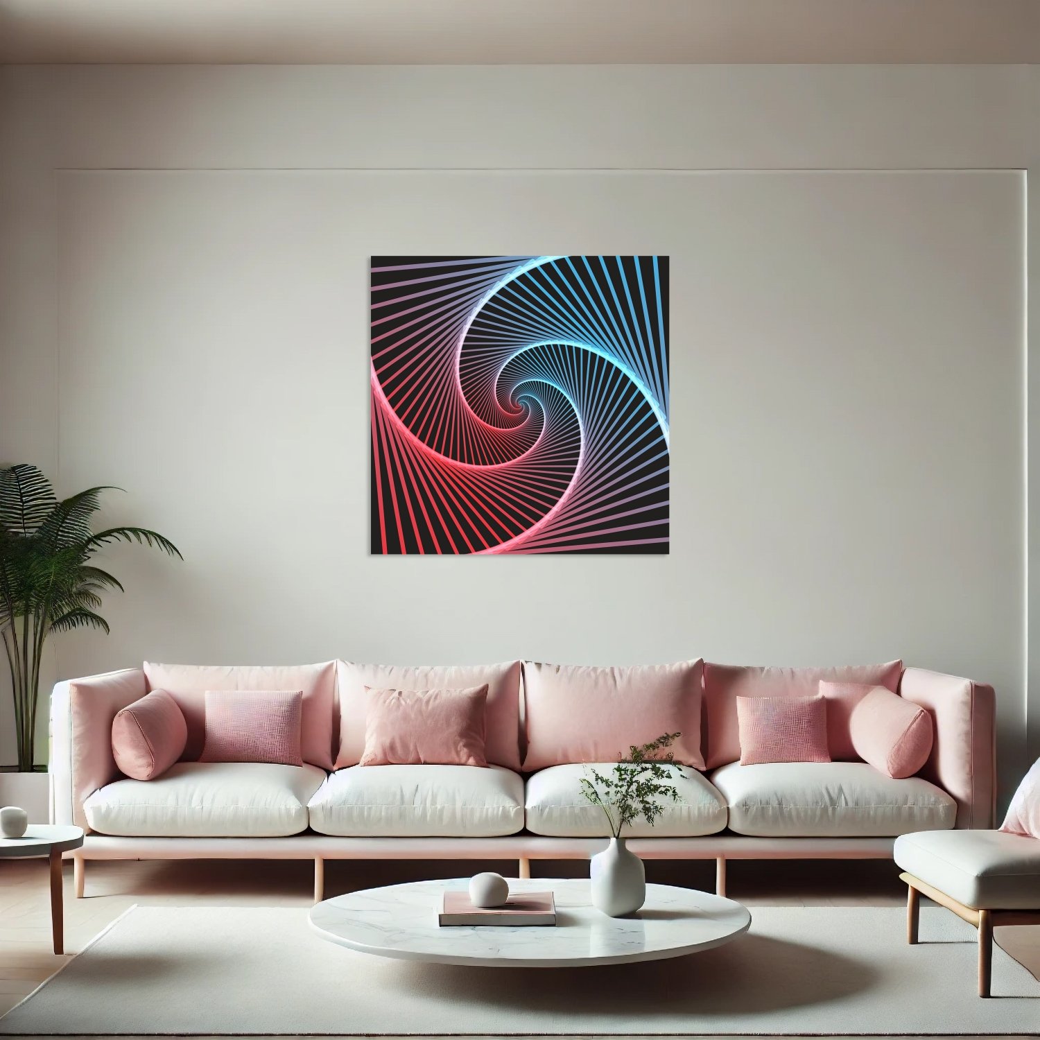 Kırmızı Mavi Spiral Deseni