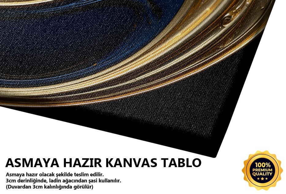 Altın Mavi Spiral Desen