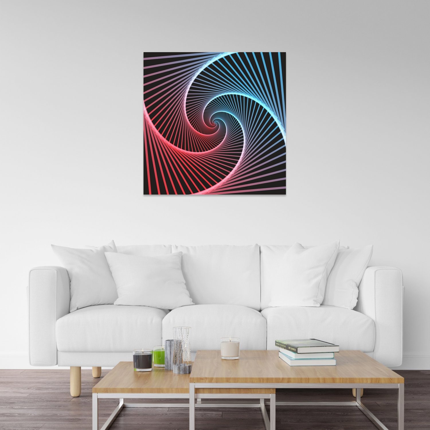 Kırmızı Mavi Spiral Deseni