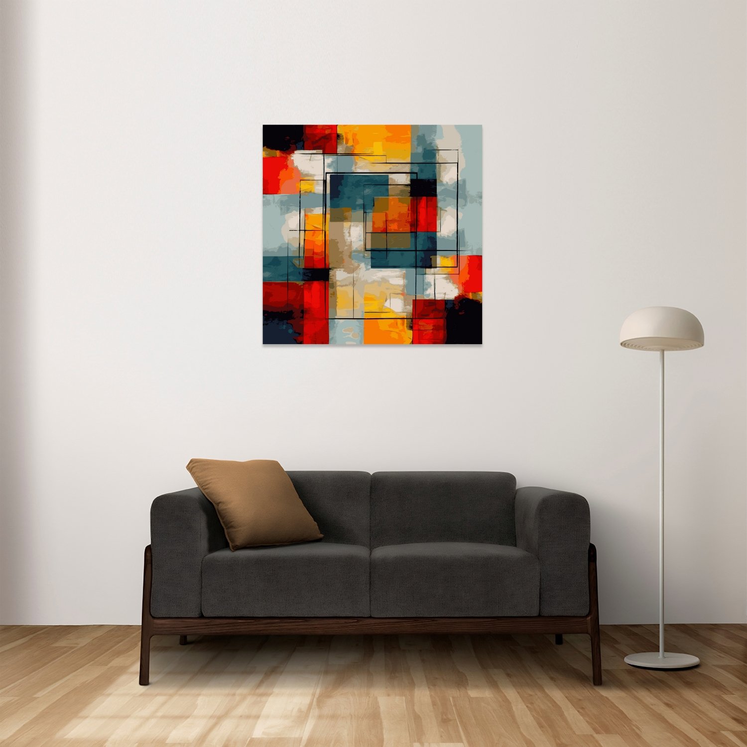Renkli Geometrik Blok Deseni