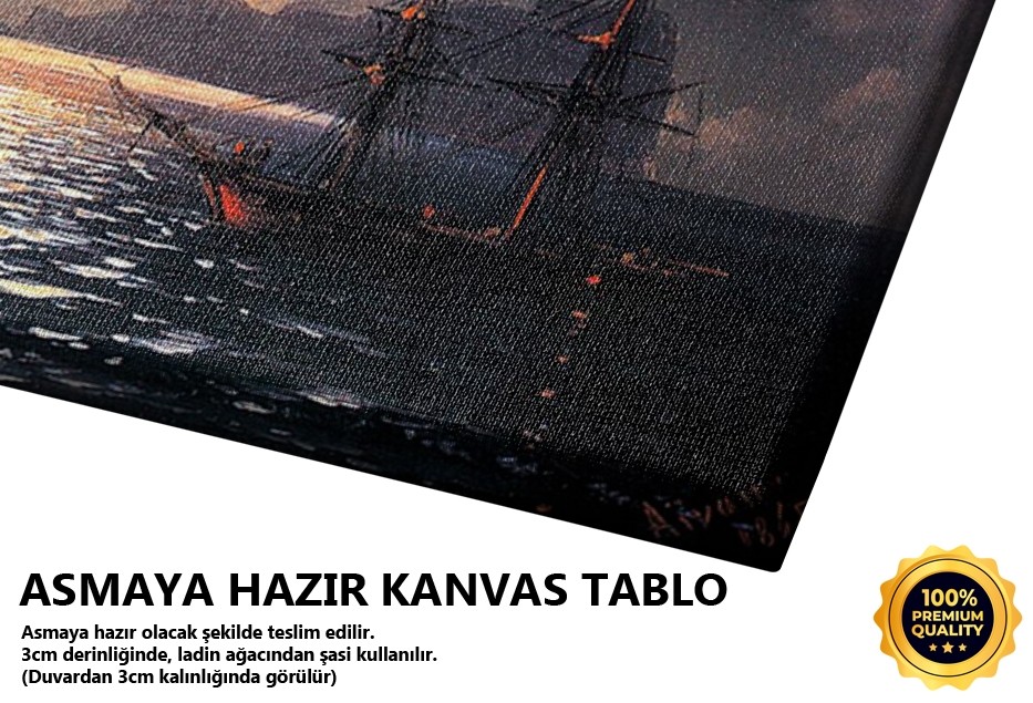 Ay Işıklı Gecede Gemiler, 1865 Tablo
