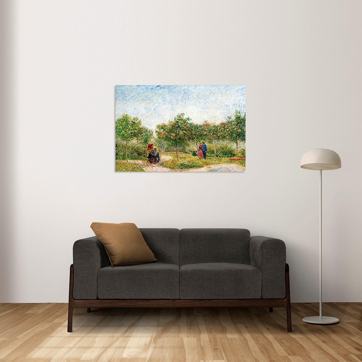 Aşıklar İle Montmartre Bahçe Tablo