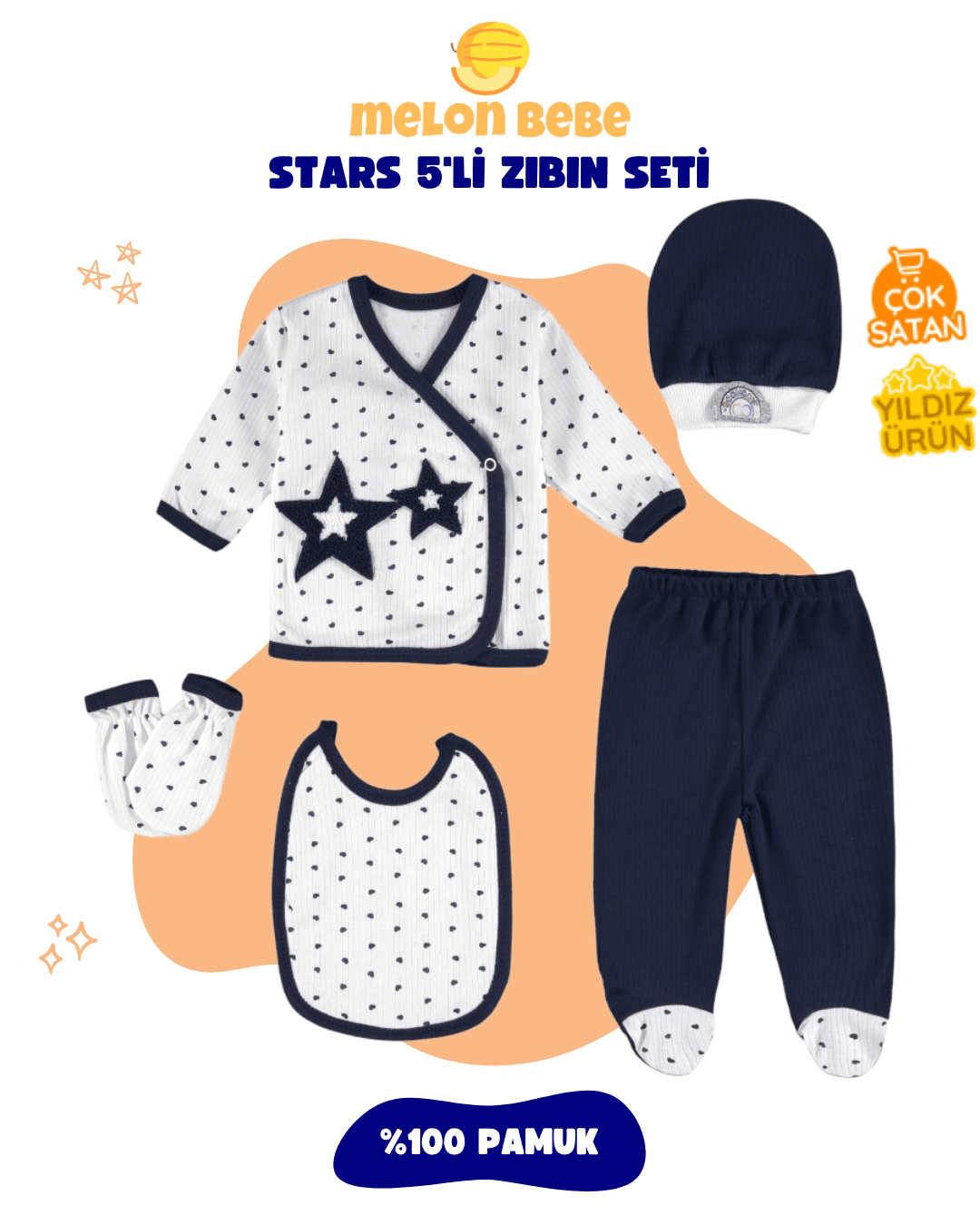 Stars 5'li Zıbın Seti