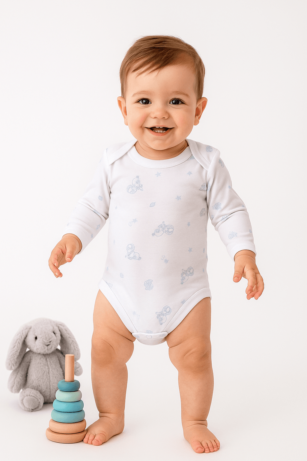 Cute Puppy Çıtçıtlı Uzun Kollu Body