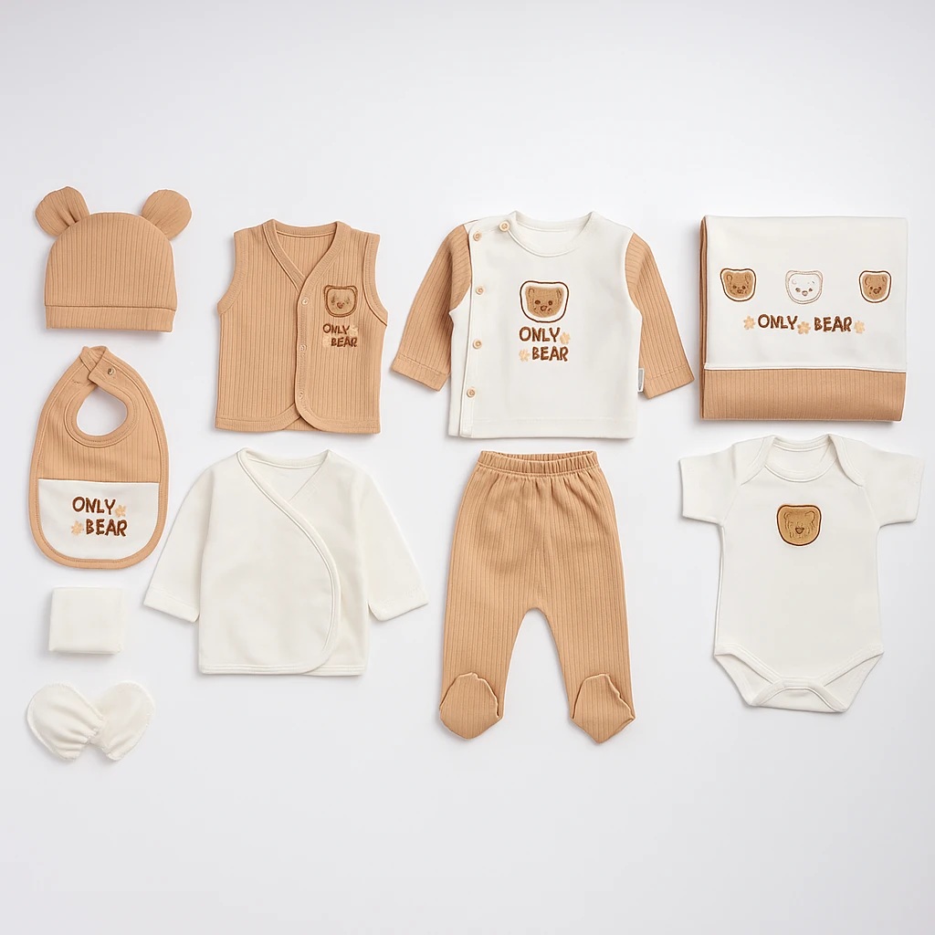 Erkek Bebek 10'lu Hastane Çıkışı Uzun Kol Patikli