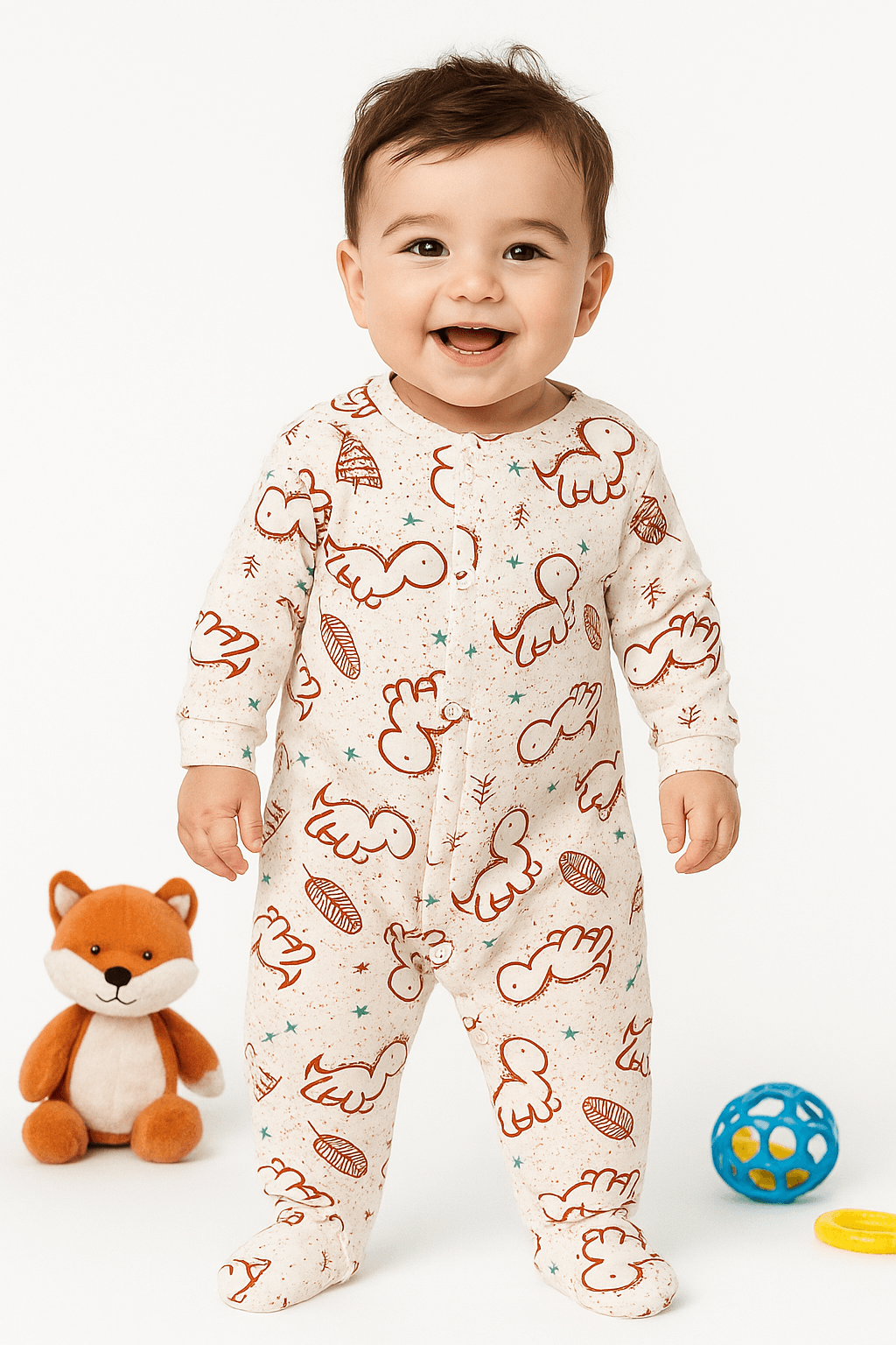Cute Dino Çıtçıtlı Tulum