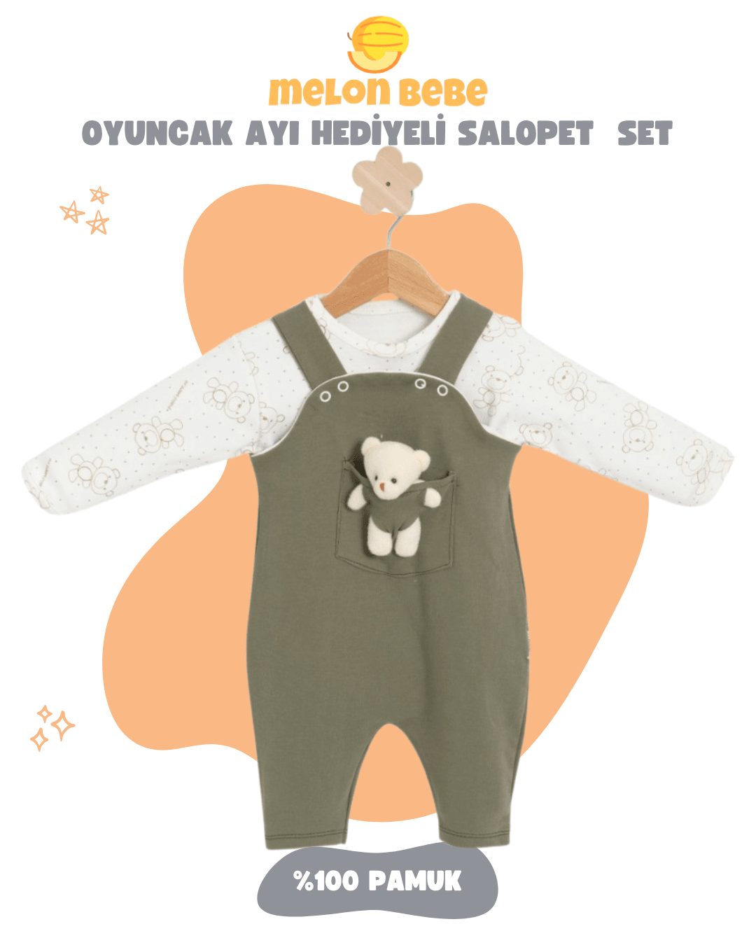 Oyuncak Ayıcık Hediyeli Salopet Set