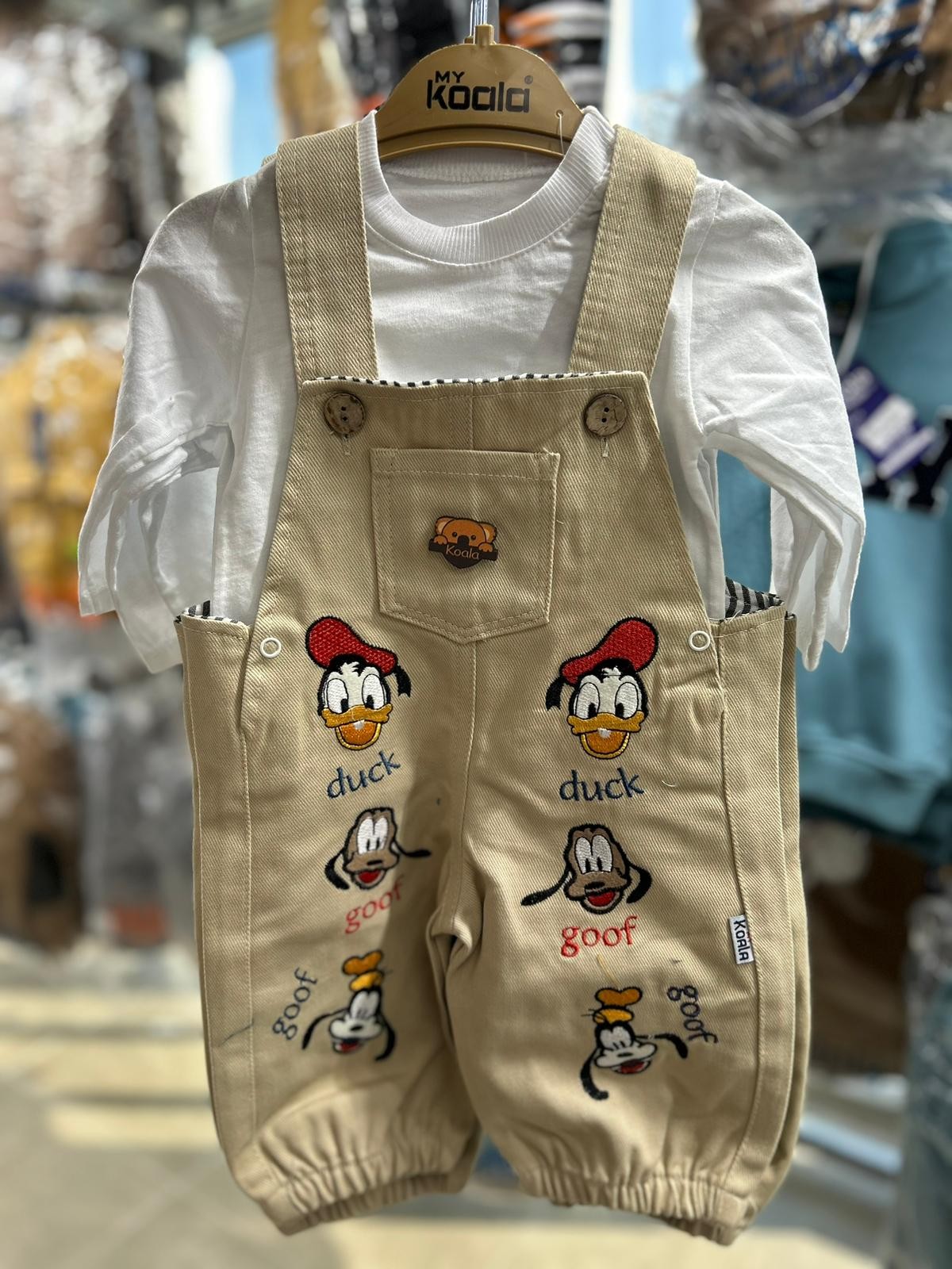 Duck Baby Kadife Salopet Set