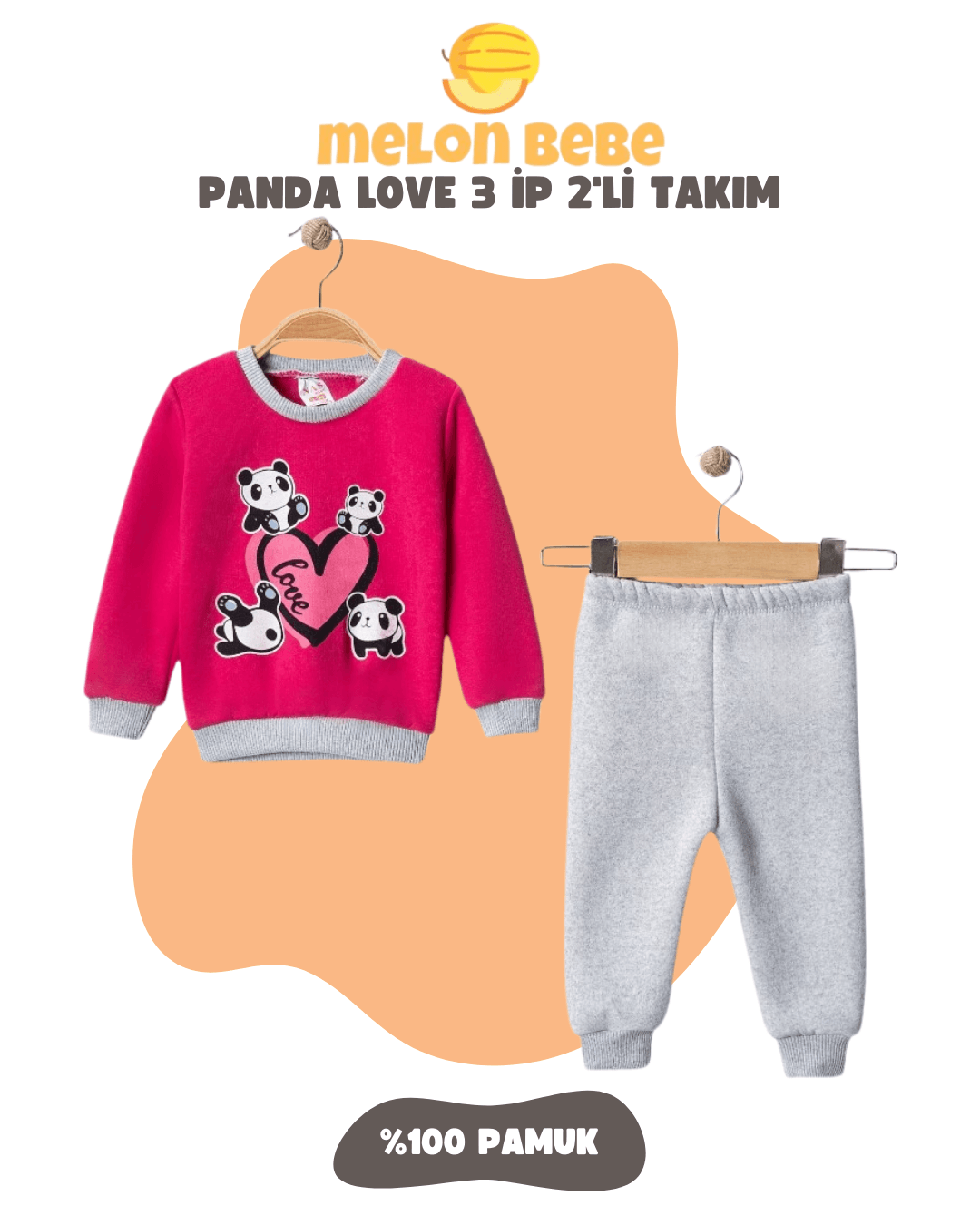 Panda Love 3 İp 2'li Takım