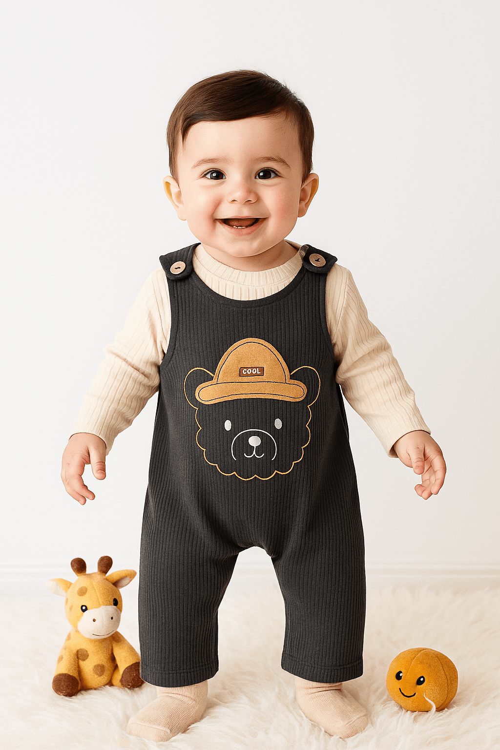 Bear Dude 2'Li Salopet Set
