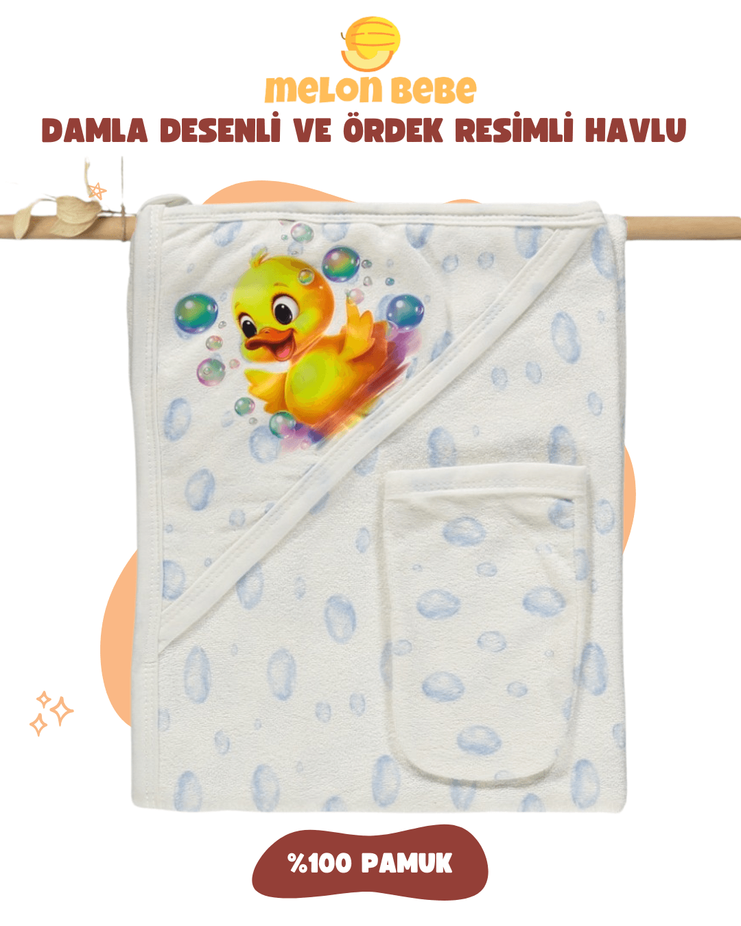 Damla Desenli ve Ördek Resimli Havlu