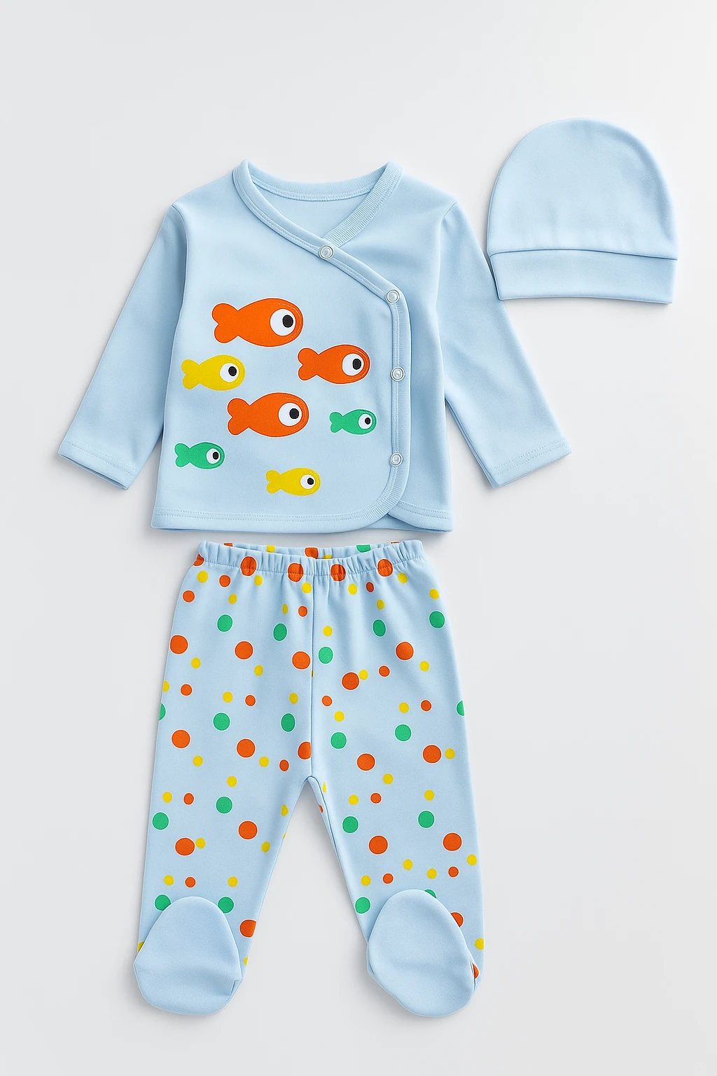 Erkek Bebek 3'lü Hastane Çıkışı Uzun Kol Patikli