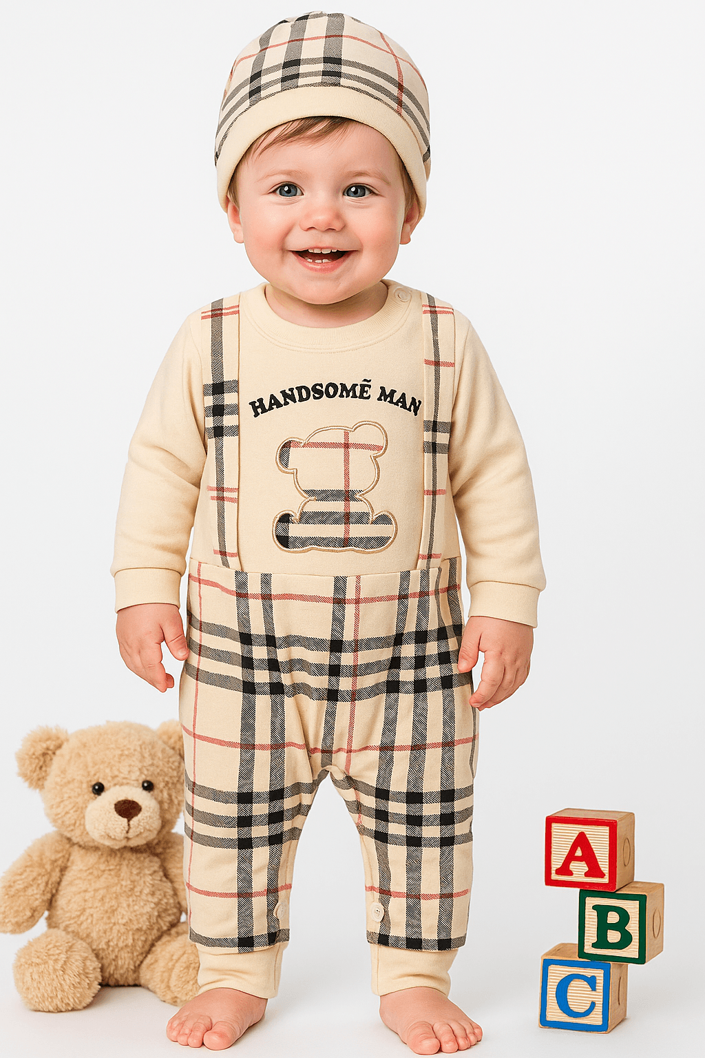 Handsome Man 2'li Kendinden Salopetli Set