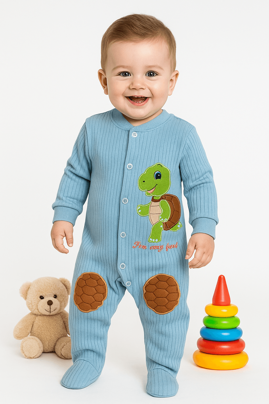 Sevimli Kaplumbağa Çıtçıtlı Tulum