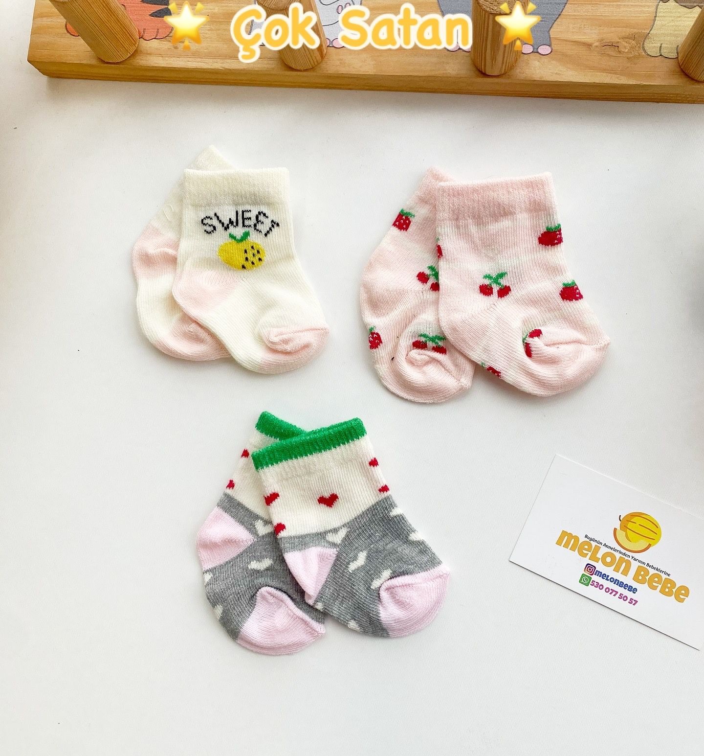 Sweet 3'lü Set Bebek Çorap 