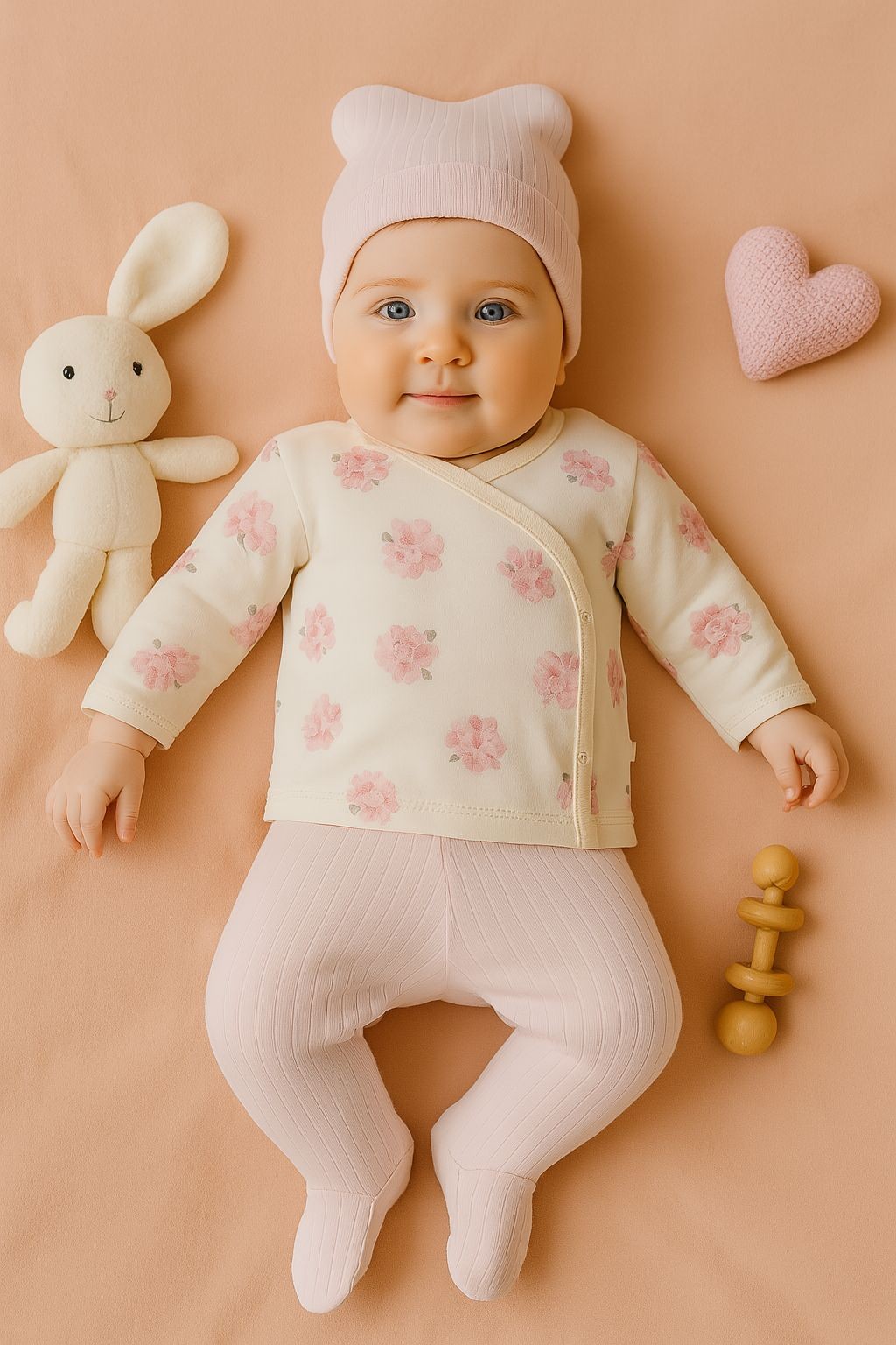 Tatlı Çiçekler 3'lü Zıbın Set