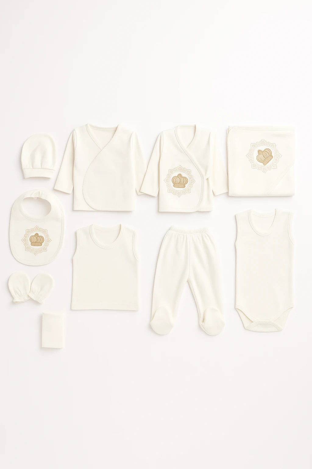 Erkek/Kız Bebek 10'lu Hastane Çıkışı Uzun Kol Patikli