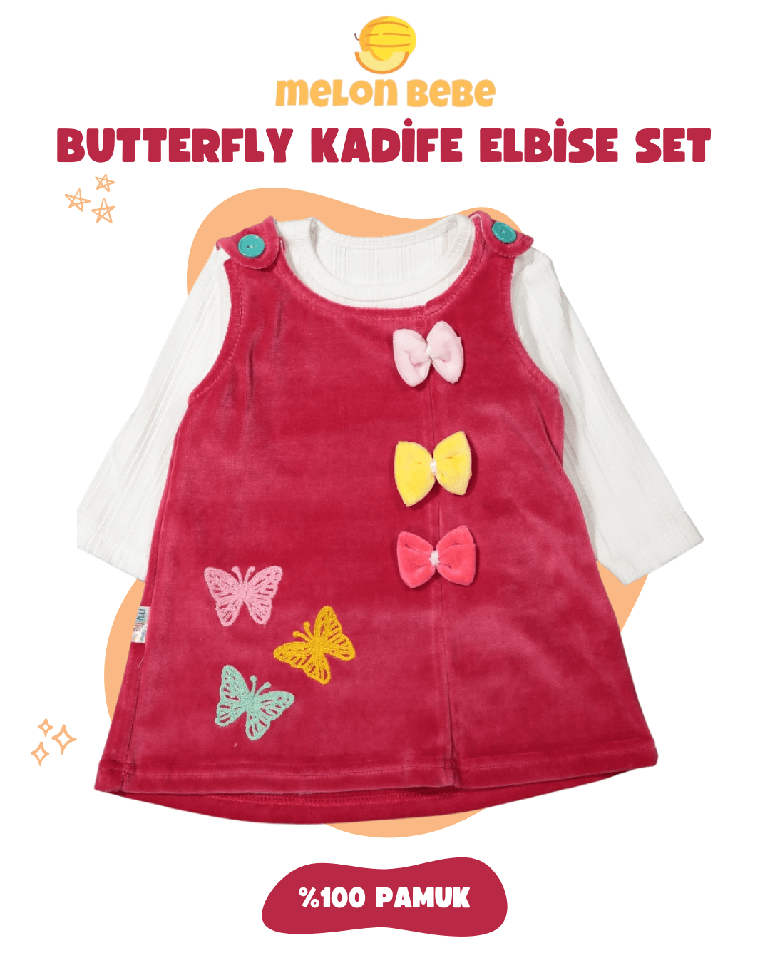 Butterfly Kadife Elbise Set