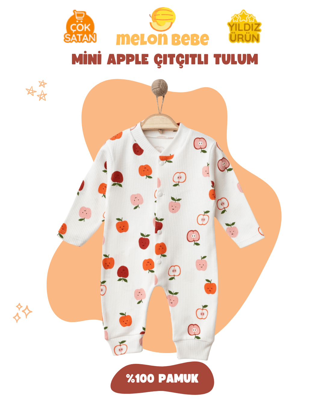 Mini Apple Çıtçıtlı Tulum