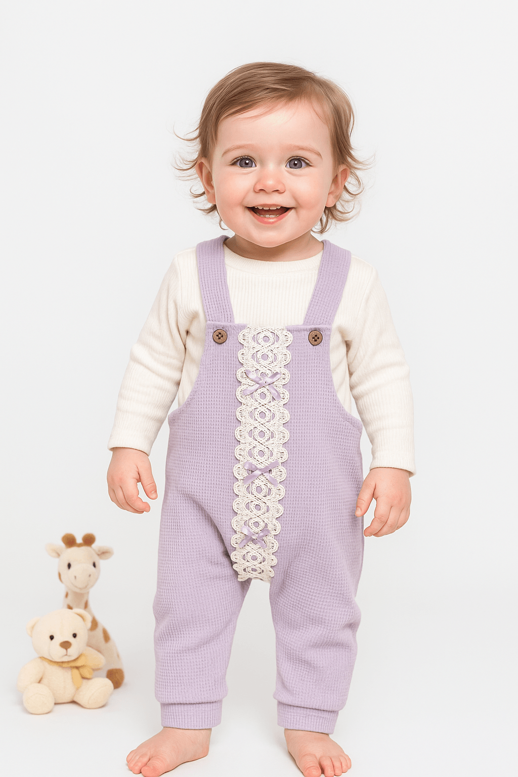 Dantel İşlemeli Fiyonklu 2'li Salopet