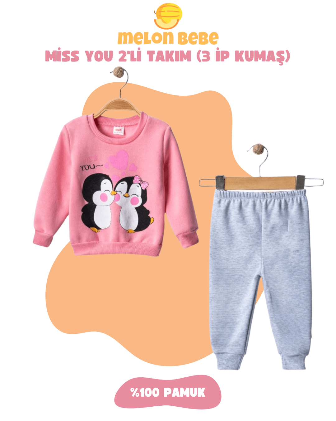 Miss You 2'li Takım (3 İp Kumaş)