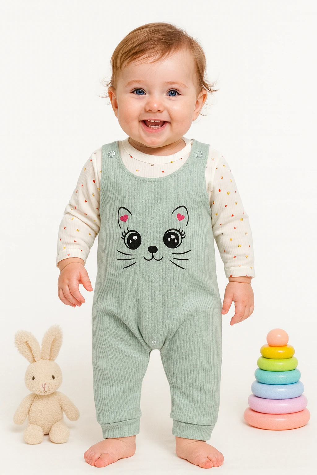 🌟 Bugüne Özel İndirim – 2’li Kız Bebek Salopet %100 Pamuk