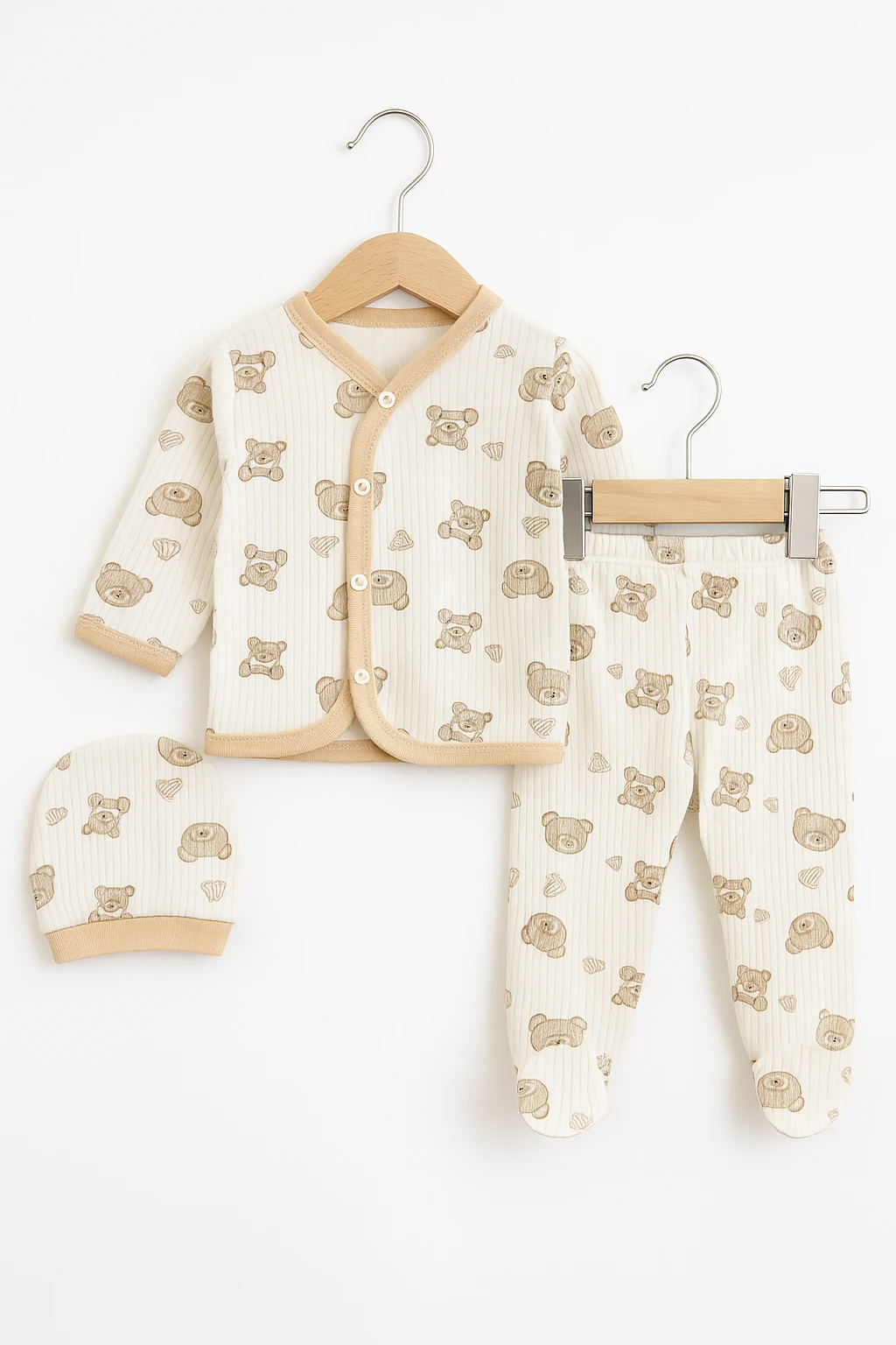 Yenidoğan Erkek 3'lü Zıbın Takım