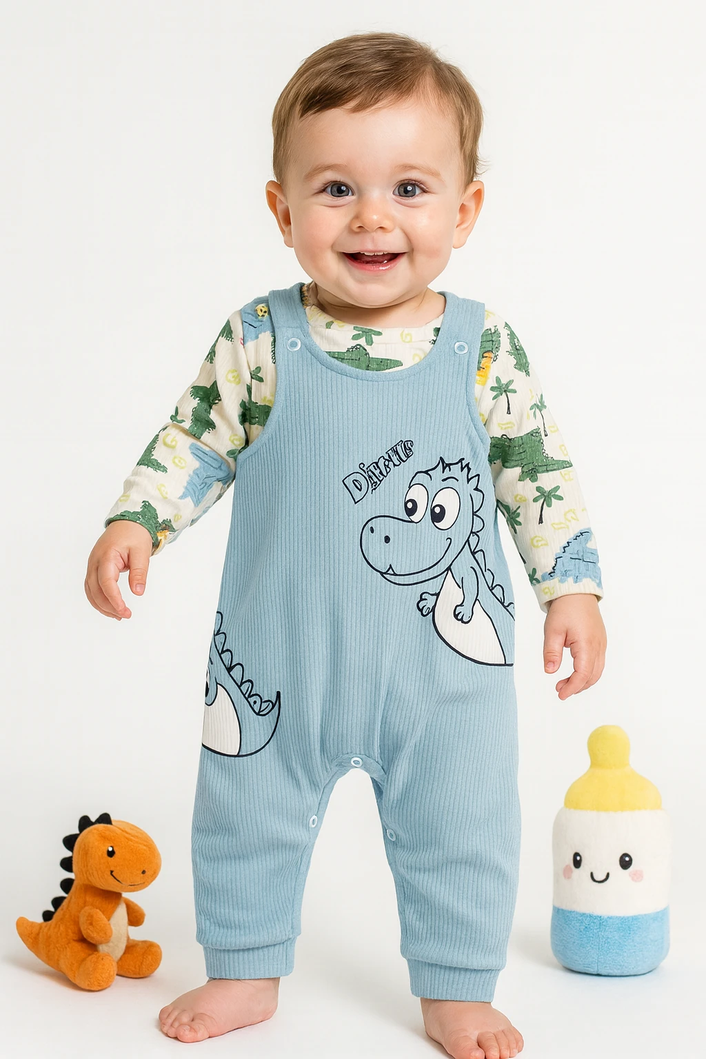 🌟 Bugüne Özel İndirim – 2’li Erkek Bebek Salopet %100 Pamuk