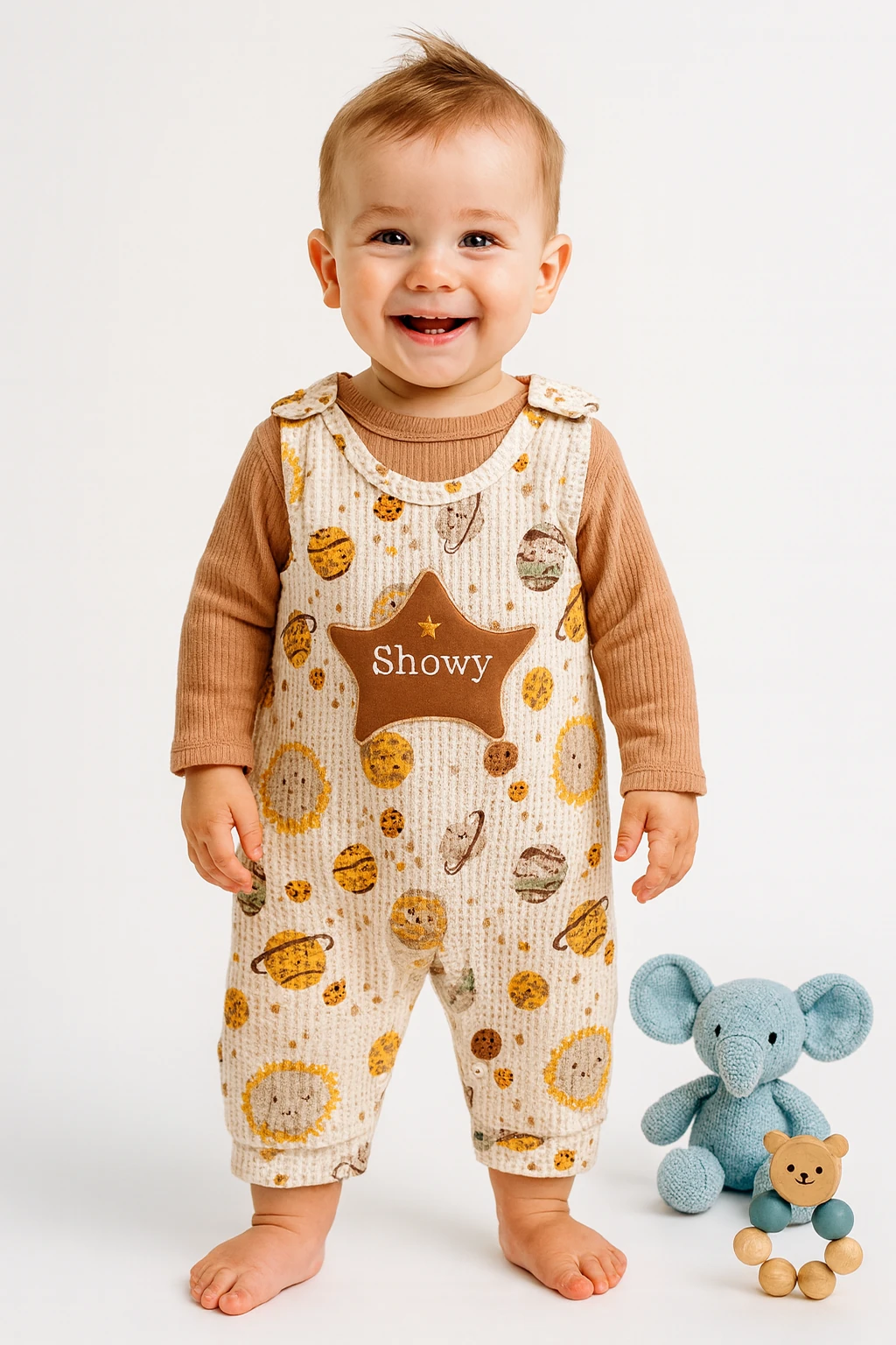 🌟 Bugüne Özel İndirim – 2’li Erkek Bebek Salopet %100 Pamuk