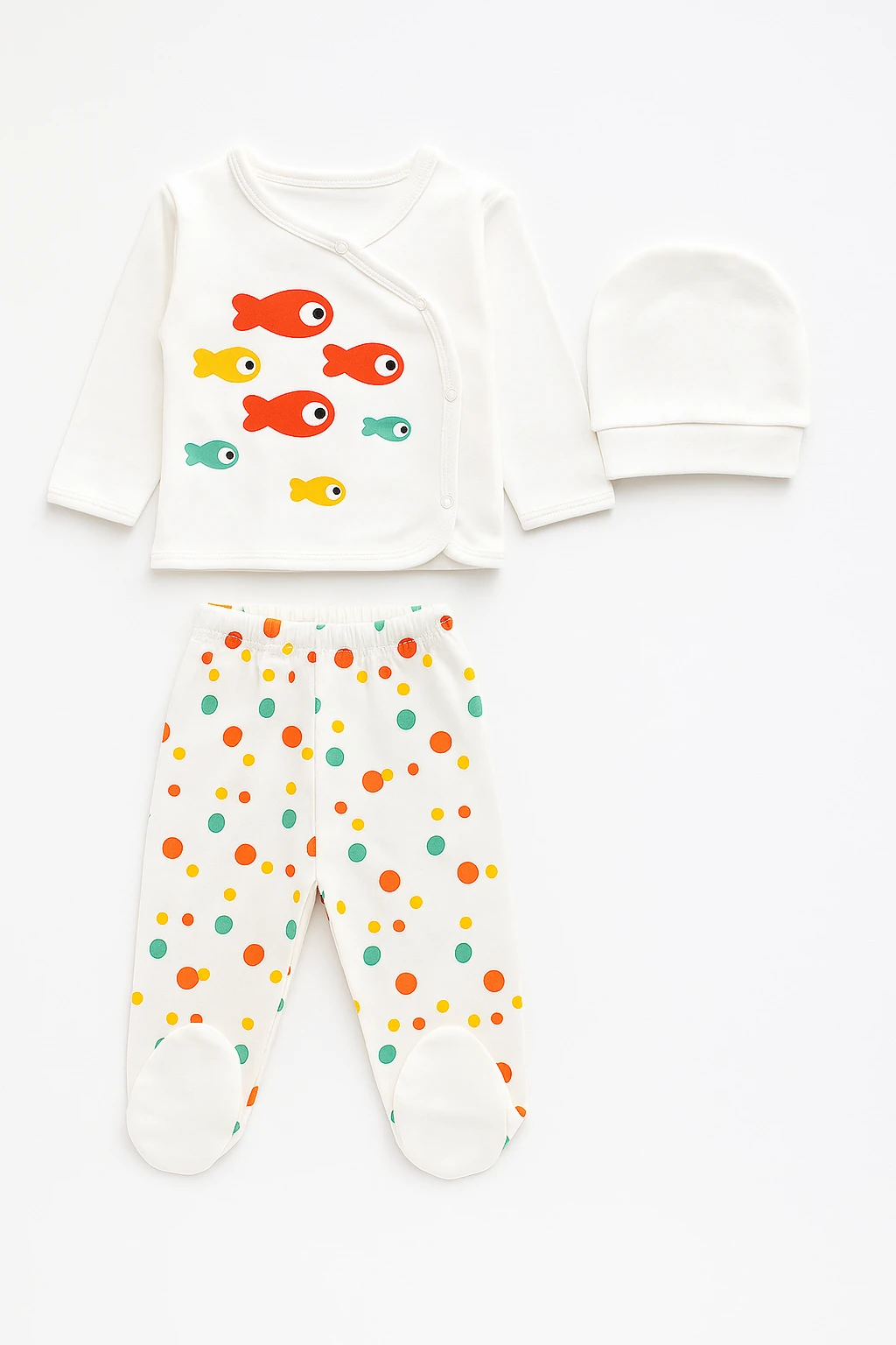 Erkek/Kız Bebek 3'lü Hastane Çıkışı Uzun Kol Patikli