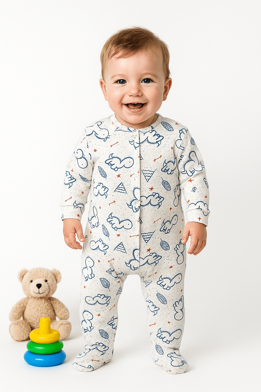Cute Dino Çıtçıtlı Tulum