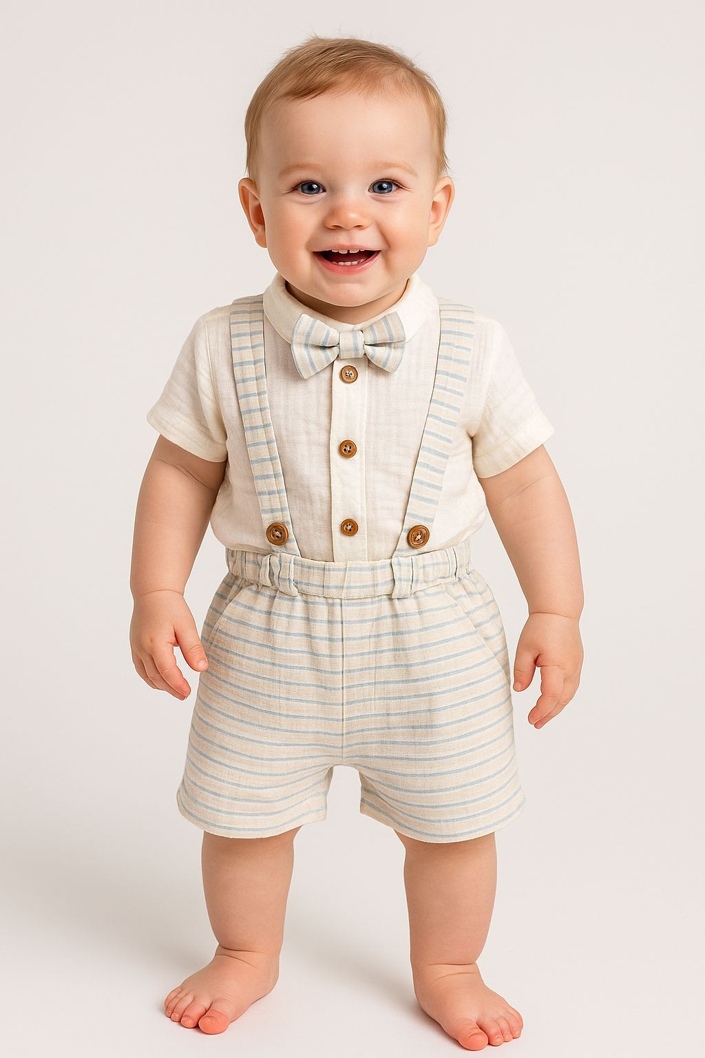 Baby Boy Müslin Kumaş Yazlık Salopet Takım