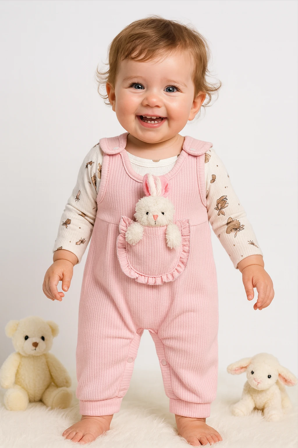 🌟 Bugüne Özel İndirim – 2’li Kız Bebek Salopet %100 Pamuk