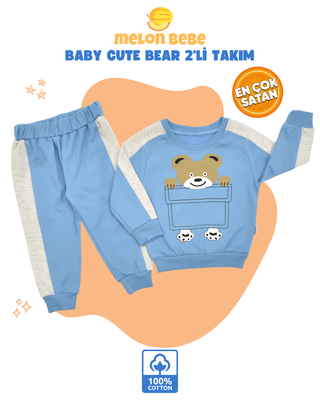 Baby Cute Bear 2'li Takım