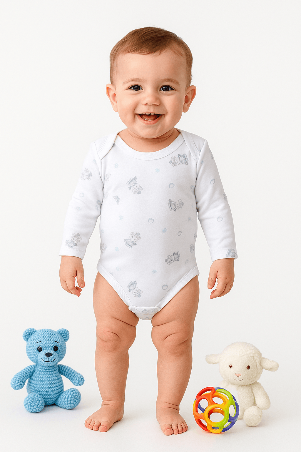 Cute Puppy Çıtçıtlı Uzun Kollu Body