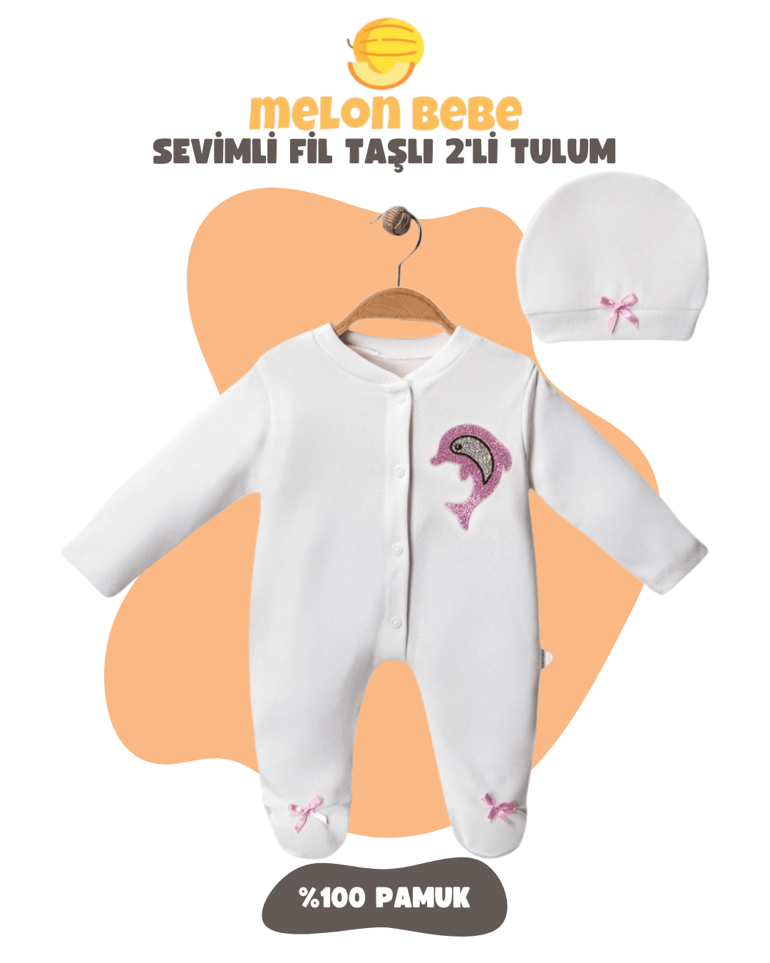 Sevimli Fil Taşlı 2'li Tulum