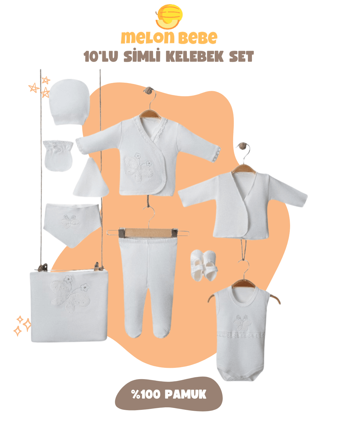 10'lu Simli Kelebek Set