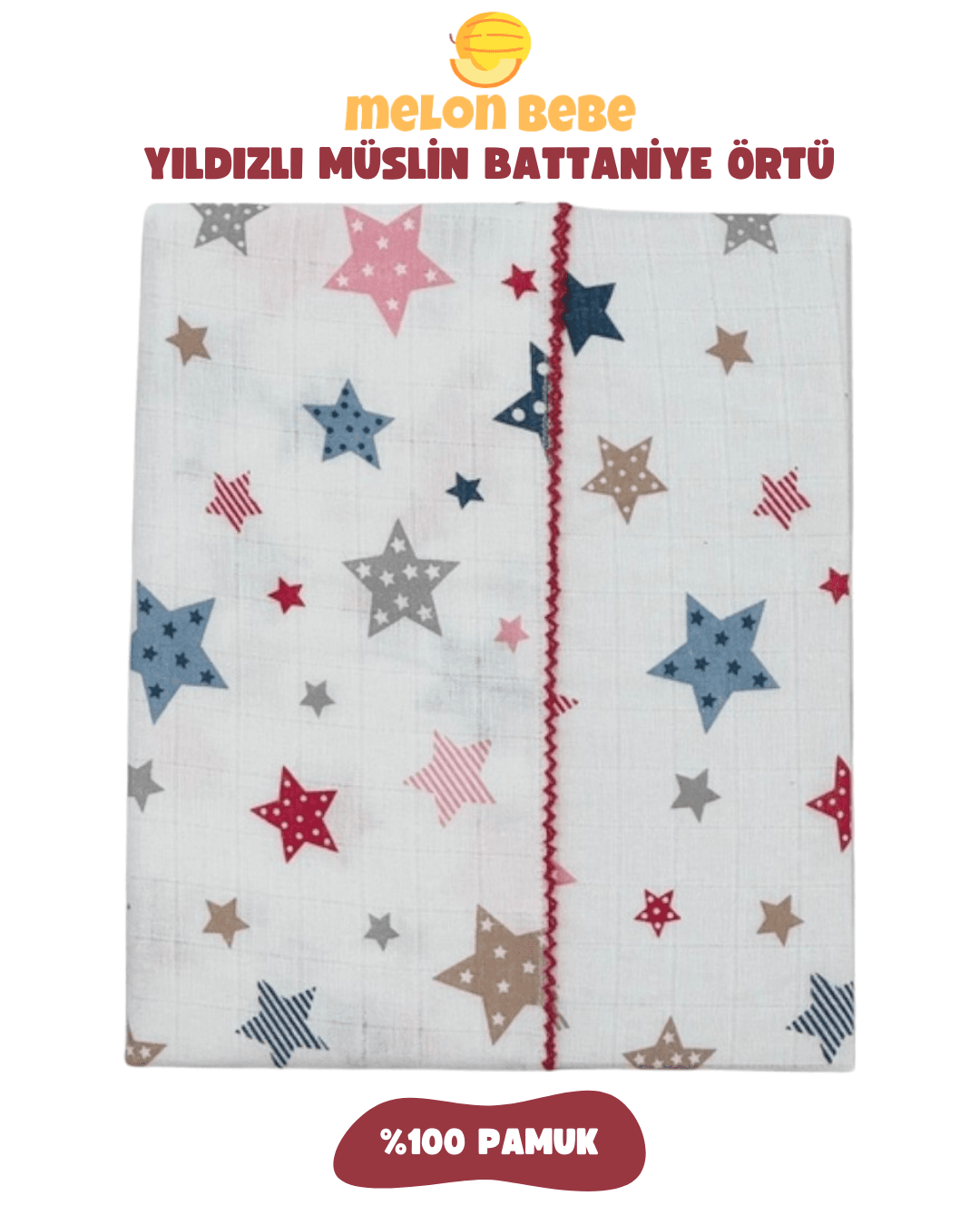 Yıldızlı Müslin Battaniye Örtü - Pembe