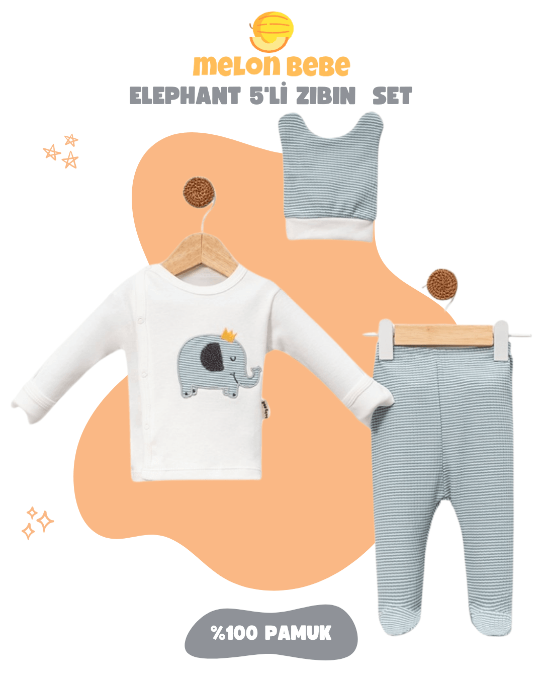 Elephant 5'li Zıbın Set