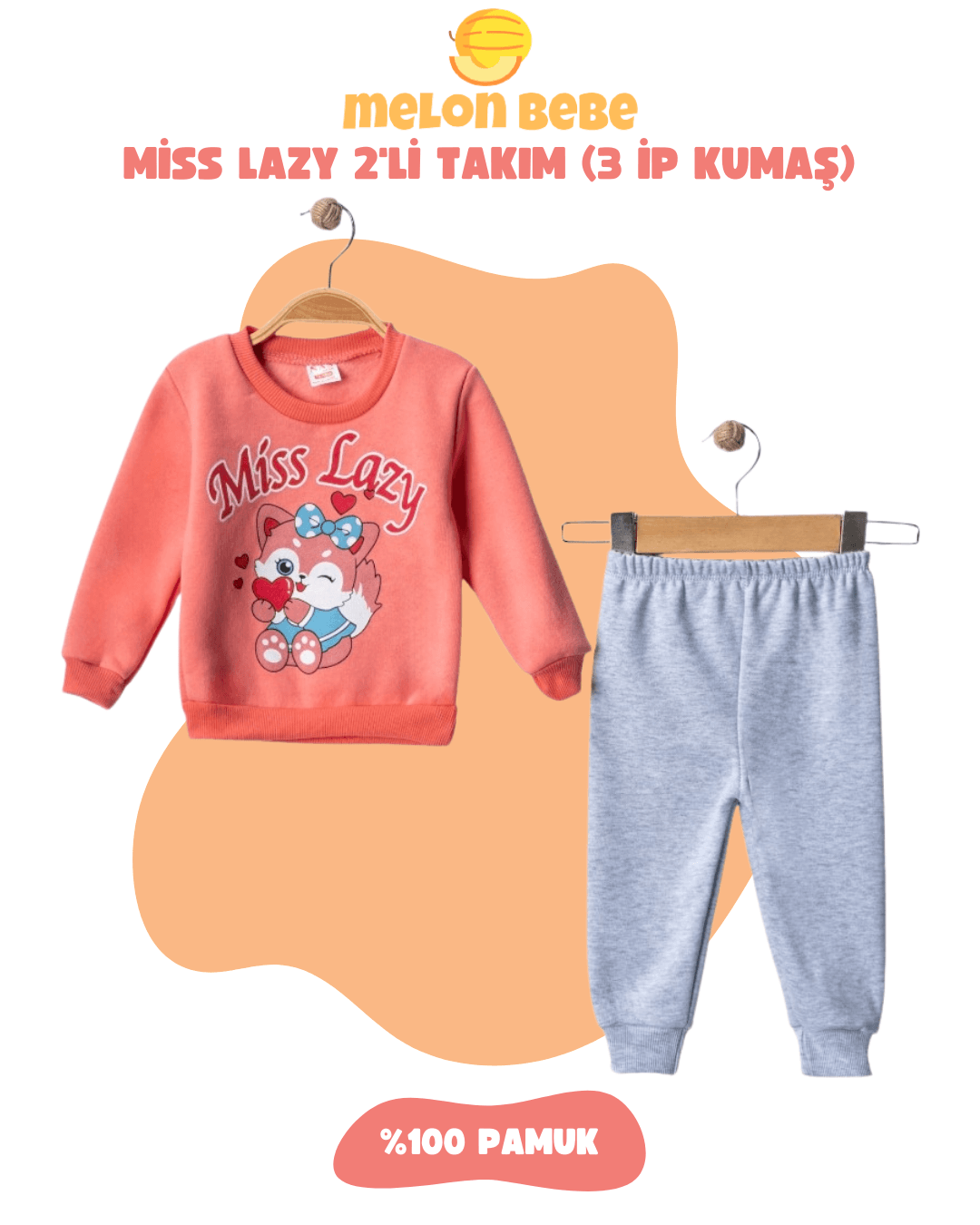 Miss Lazy 2'li Takım (3 İp Kumaş)