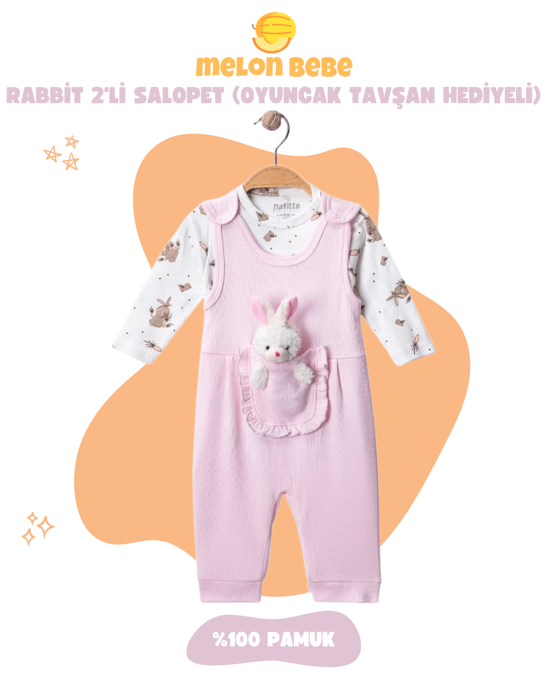 Rabbit 2'li Salopet (Oyuncak Tavşan Hediyeli)