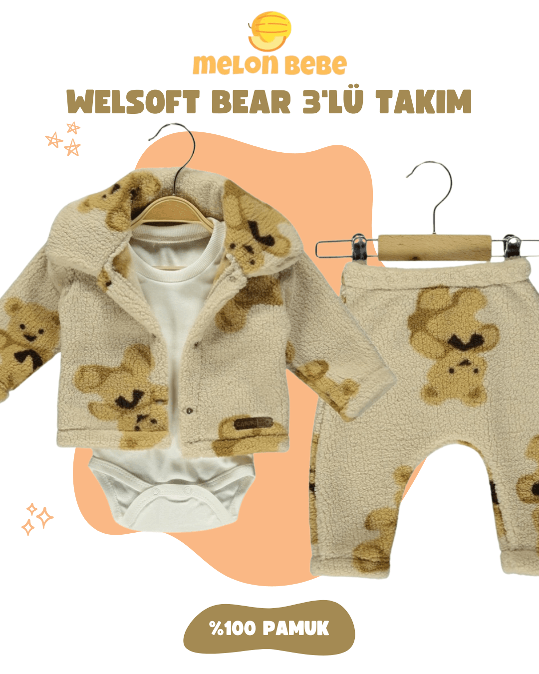 Welsoft Bear 3'lü Takım