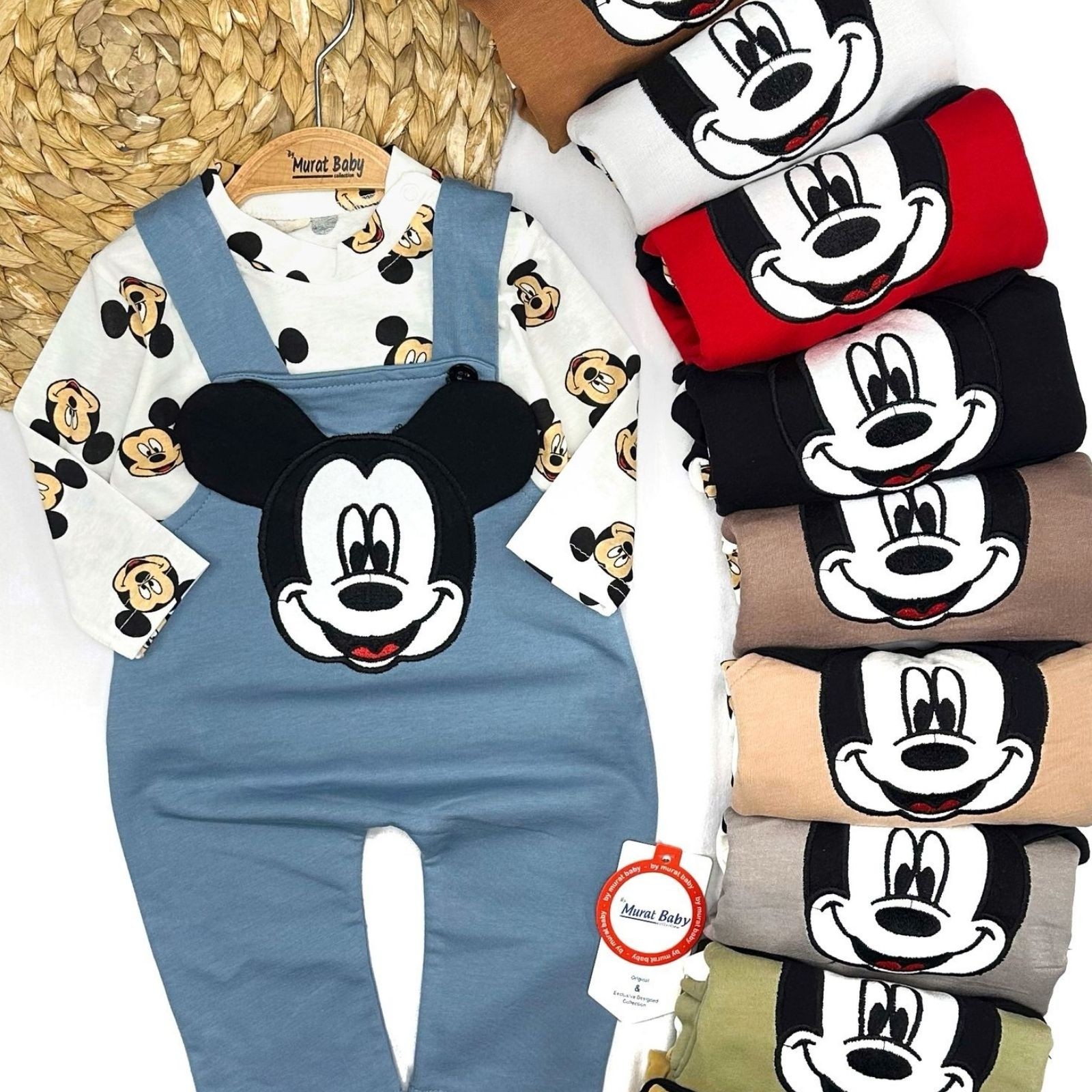 Hello Mickey 2'li Tişörtlü Salopet Set