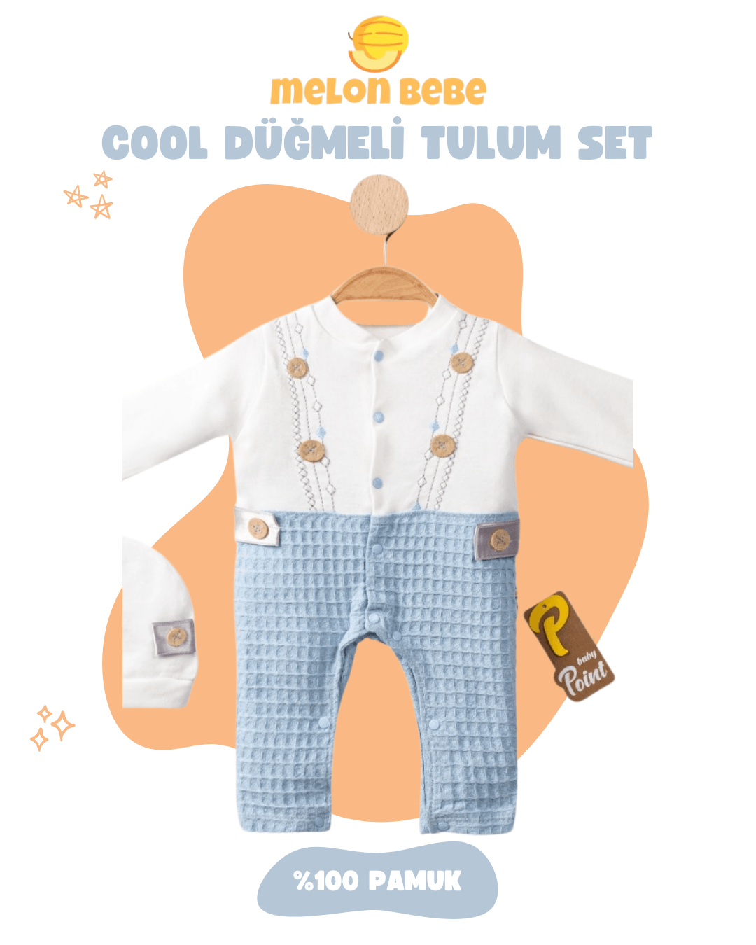 Cool Düğmeli Tulum Set