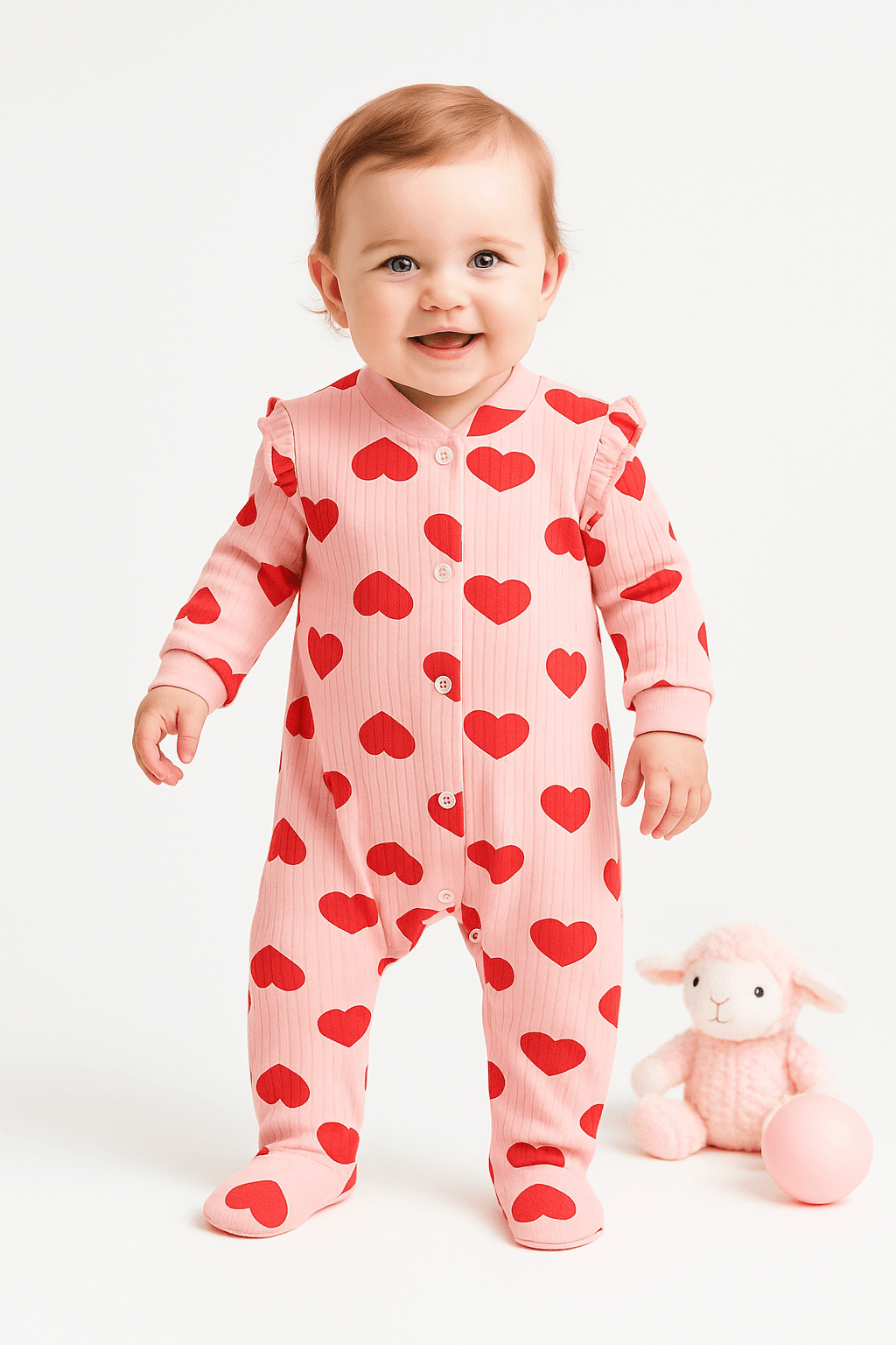 Heart Fırfırlı Çıtçıtlı Tulum