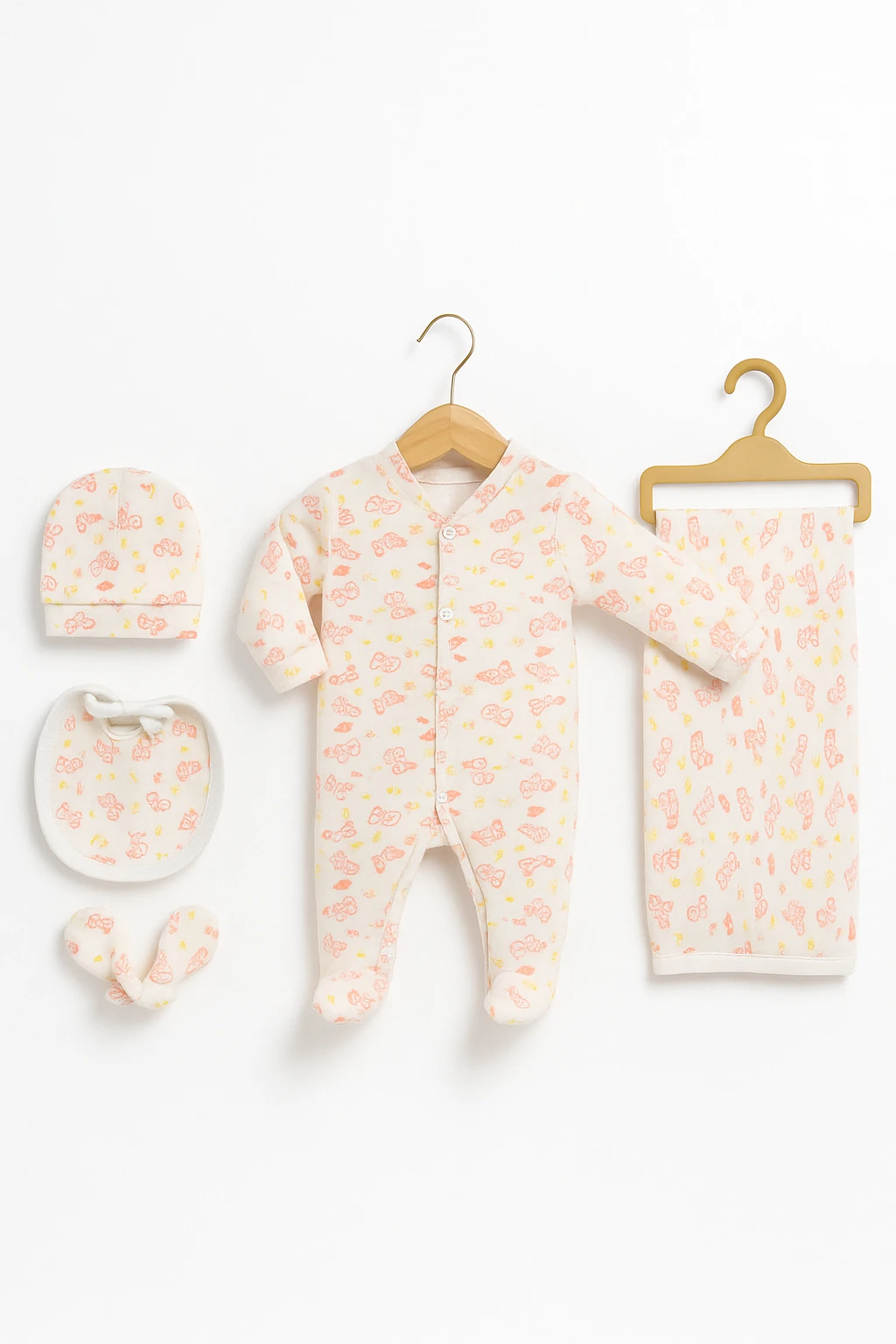 🌟 Bugüne Özel İndirim – 5'li Battaniyeli Hastane Çıkışı Seti %100 Pamuk